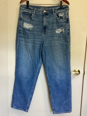 American Eagle Outfitters Medium Blue Distressed Boyfriend Jeans